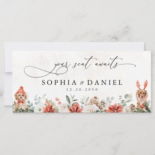 Winter Red Pinecone Wedding Head Table Sign (正面)