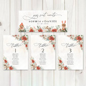 Winter Red Pinecone Wedding Head Table Sign