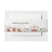 Winter Red Pinecone Wedding Invitation Belly Band 招待状ベリーバンド (正面例)