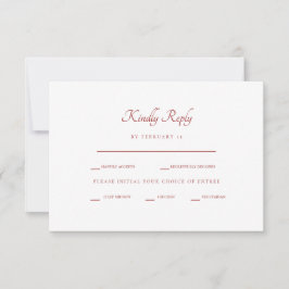 Winter Red & White RoseディナーオプションRSVP 出欠カード