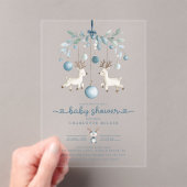 Winter Reindeer Baby Shower Invitation アクリル招待状 (インサイチュ (ポータブル))
