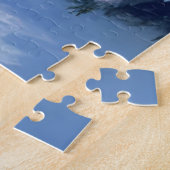 Winter River Sunset Landscape Snow Watercolor ジグソーパズル (側面)