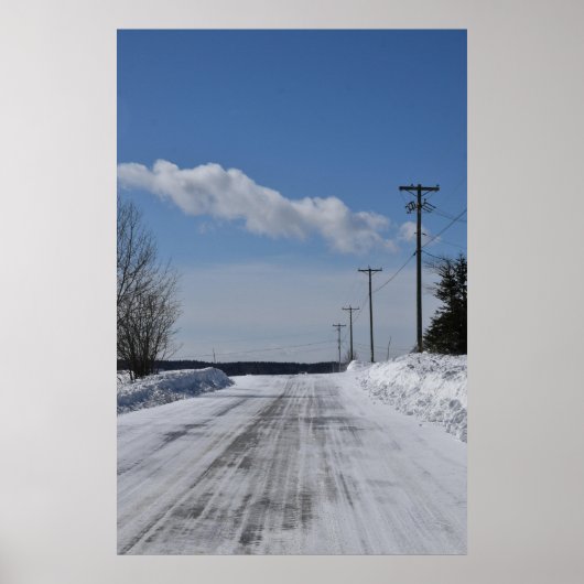 Winter Road Scenery QC(カナダ) ポスター (正面)