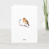 Winter Robin Pine Christmas Card カード (裏面)