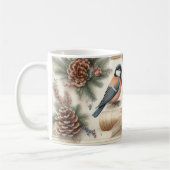 Winter Robin & Scroll: Vintage Christmas Mug コーヒーマグカップ (左)