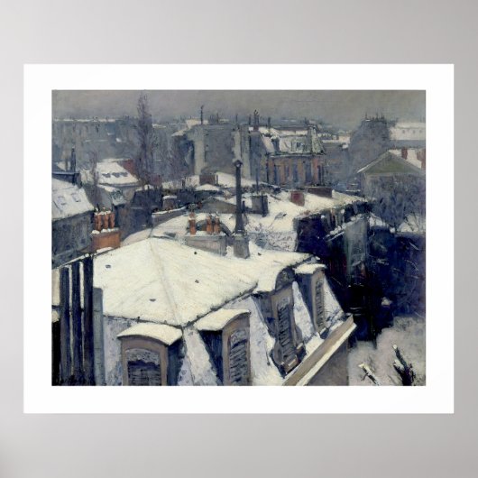 Winter Rooftops Paris Caillebotteポスター ポスター (正面)