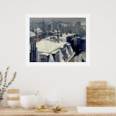 Winter Rooftops Paris Caillebotteポスター ポスター (キッチン)
