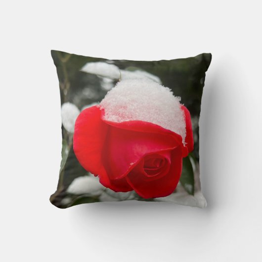 Winter Rose Throw Pillow クッション (正面)