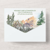 Winter Rustic Barn in Woods All in One Wedding Inv オールインワン招待状 (裏面)