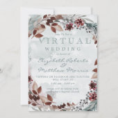 Winter Sage Brown 素朴 Virtual結婚's 招待状 (正面)
