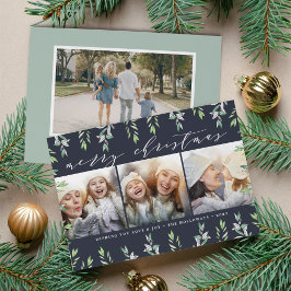 Winter Sage Photo数々の Holiday Card、バックフォト付き シーズンカード