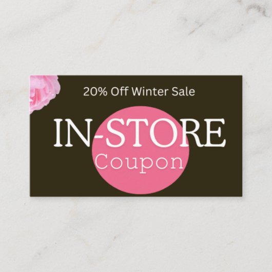 Winter Sale In-Store Coupon 割引カード (正面)