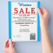 Winter Sale Jewelry Blue White Heart チラシ (手)