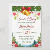 winter Santa Baby Christmas Holiday Baby Shower 招待状 (正面)