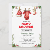Winter santa baby shower invitation 招待状 (正面)
