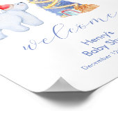 Winter Santa Polar Bear Baby Shower Welcome  ポスター (角)