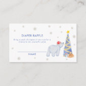 Winter Santa Polar Bear Diaper Raffle Baby Shower  エンクロージャーカード (正面)