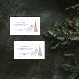 Winter Santa Polar Bear Diaper Raffle Baby Shower  エンクロージャーカード