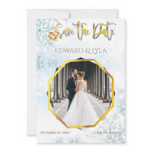 Winter Save the Date Photo結婚式招待状