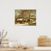 Winter Scene、コネチカット州ニューヘブン ポスター (キッチン)