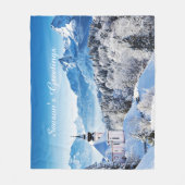 Winter scene custom フリースブランケット (正面)
