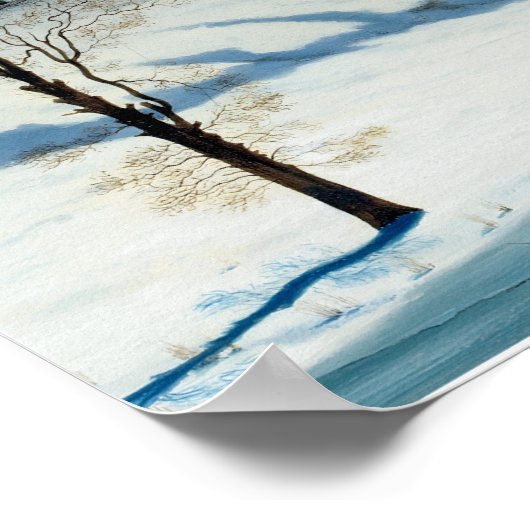 Winter Scene in Moonlight by Henry Farler ポスター (角)