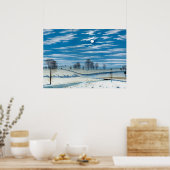 Winter Scene in Moonlight by Henry Farler ポスター (キッチン)