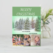 Winter Scene Merry Christmas 4 Photo Collage シーズンカード (スタンド正面)
