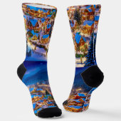 Winter Scene Merry Christmas Socks ソックス (傾斜あり)