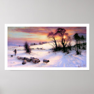 Winter Scene Painting by Joseph Farquharson ポスター