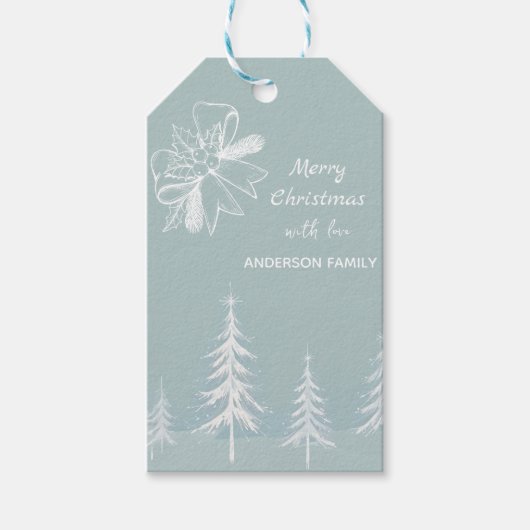 Winter Scene Snowy Forest Christmas  ギフトタグ (正面)