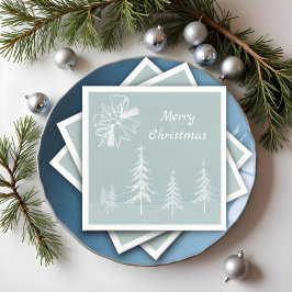 Winter Scene Snowy Forest Christmas  スタンダードカクテルナプキン