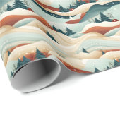 Winter Scene Trees Mountains Snow ラッピングペーパー (ロールコーナー)