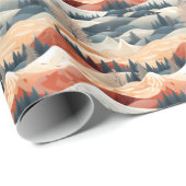 Winter Scene Trees Mountains Snow ラッピングペーパー (ロールコーナー)