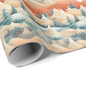 Winter Scene Trees Mountains Snow ラッピングペーパー (ロールコーナー)