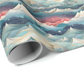 Winter Scene Trees Mountains Snow ラッピングペーパー (ロールコーナー)