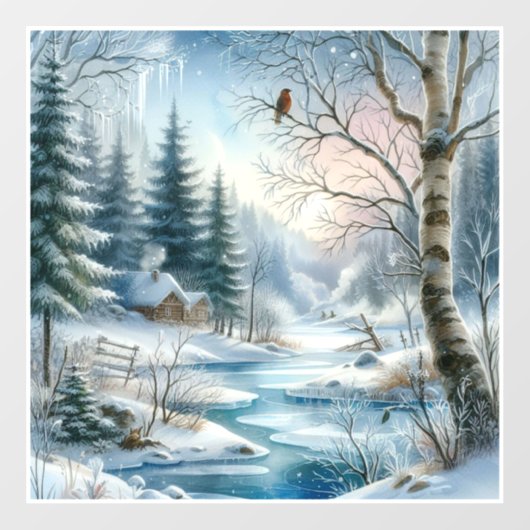 Winter Scene Window Cling ウィンドウサイン (シート)