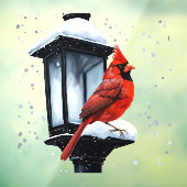 Winter Scene With Cardinal Bird Holiday Christmas  ウィンドウサイン (シート3)
