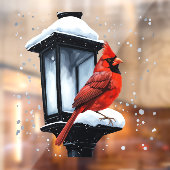 Winter Scene With Cardinal Bird Holiday Christmas  ウィンドウサイン (シート2)