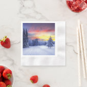 Winter scenery  縁ありカクテルナプキン (インサイチュ)