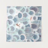 Winter seamless pattern with abstract flat handdra タペストリー (正面(横))