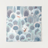 Winter seamless pattern with abstract flat handdra タペストリー (正面)