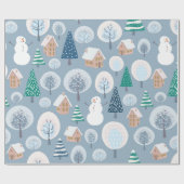 Winter seamless pattern with abstract flat handdra ラッピングペーパー (フラット)