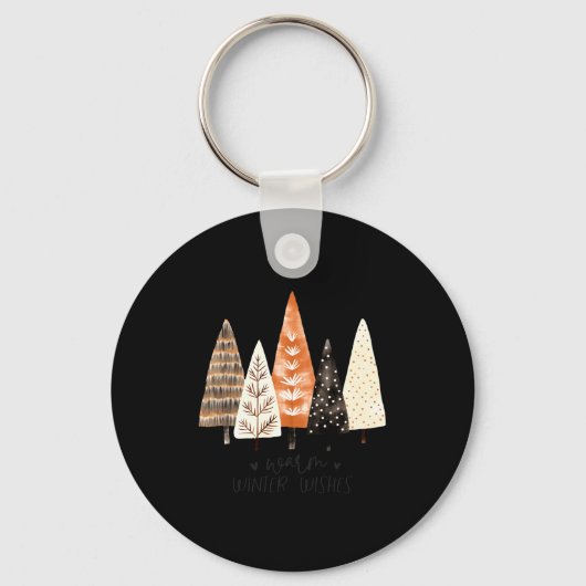 Winter Season Simple Ne Trees キーホルダー (正面)