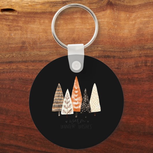 Winter Season Simple Ne Trees キーホルダー (正面)