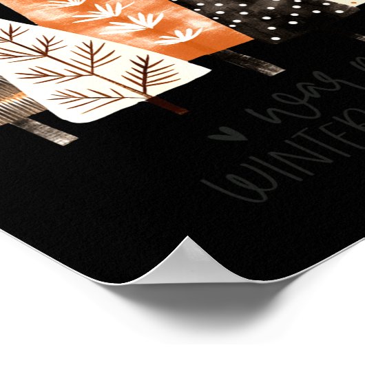 Winter Season Simple Ne Trees  ポスター (角)