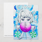 Winter Season Sorceress Watercolor 招待状 (正面/裏面)