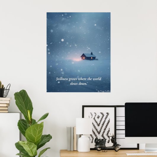Winter Serenity Art Print – “Soft Light in Quiet S ポスター (ホームオフィス)