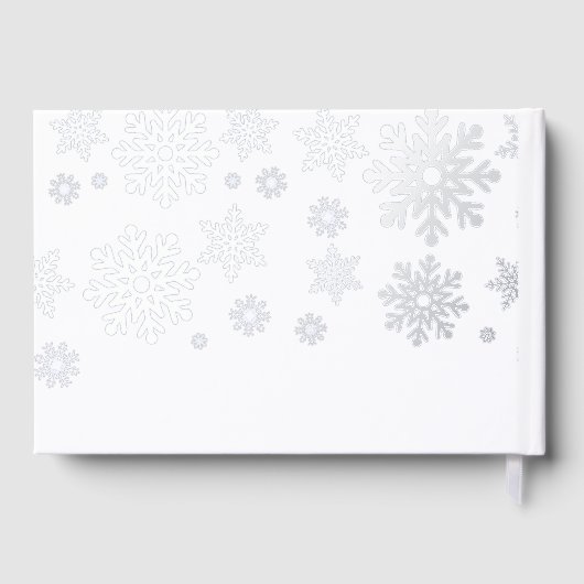 Winter Silver Snowflakes Wedding ゲストブック (裏面)