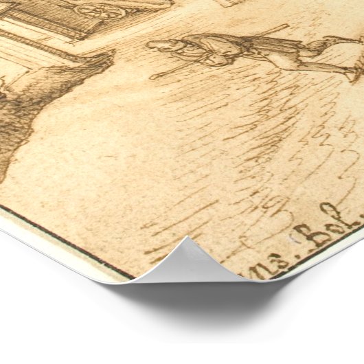 Winter Skaters - Hans Bol Fine Art Poster ポスター (角)